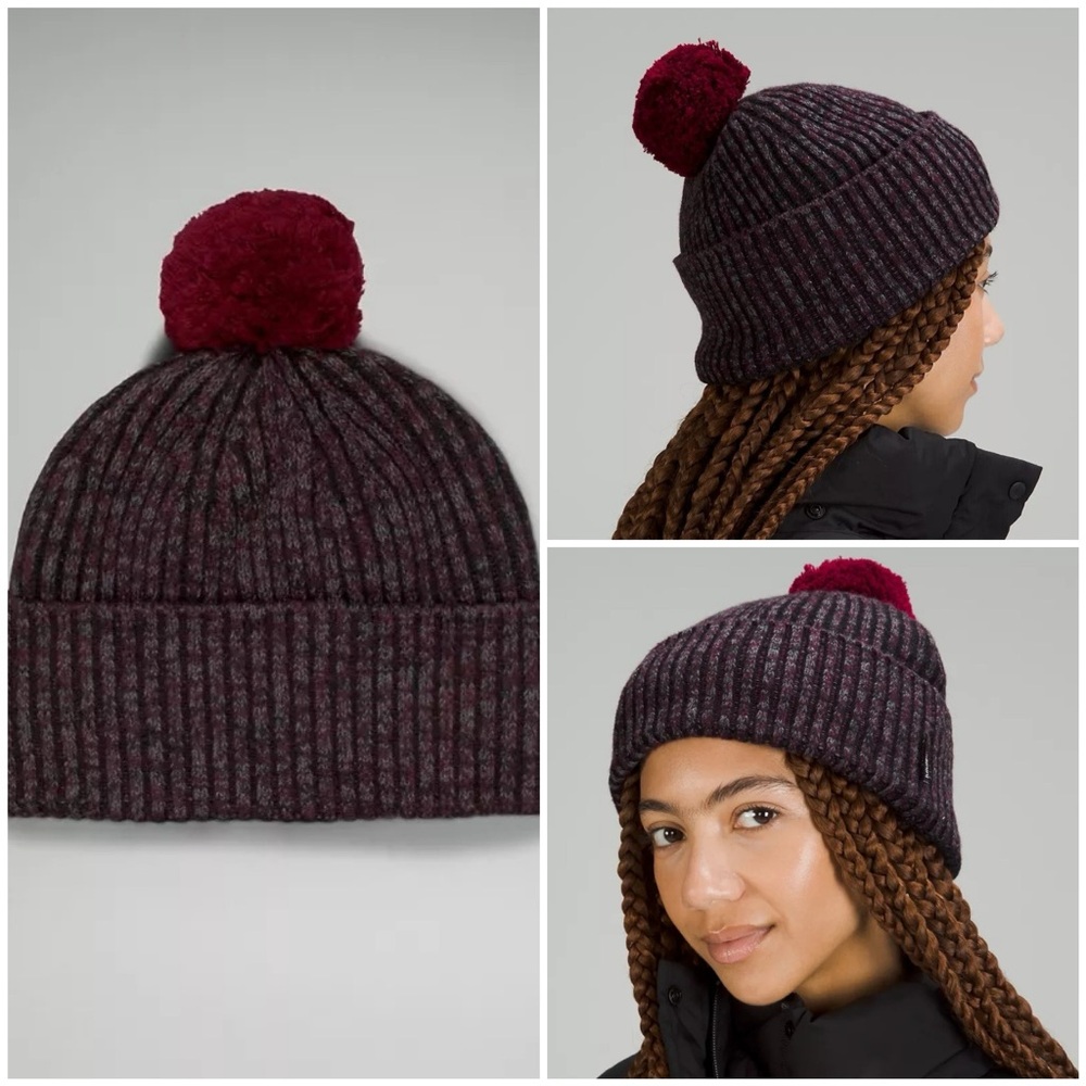 Lululemon Athletica Textured Fleece-Lined Knit Beanie Hat